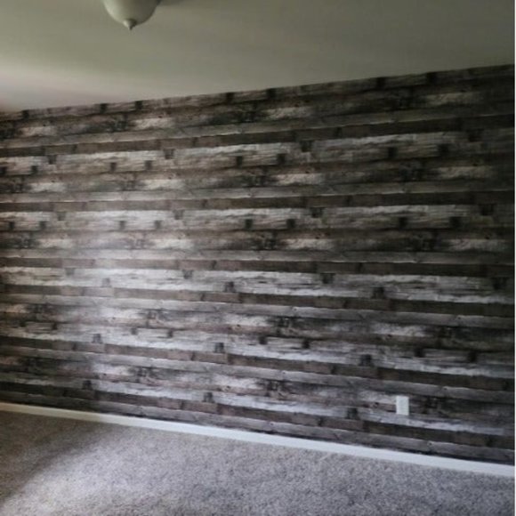Natural Wood-Dark Grey Wood Contact Paper Peel and Stick Wallpaper 17.8”x 80" - Picture 2 of 2